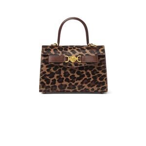 VERSACE Medusa Plaque Leopard Printed Top HANDLE Bag $ 2800 Retail